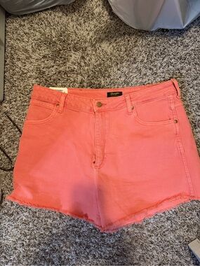 Wrangler Coral Pink Denim Cutoff Shorts